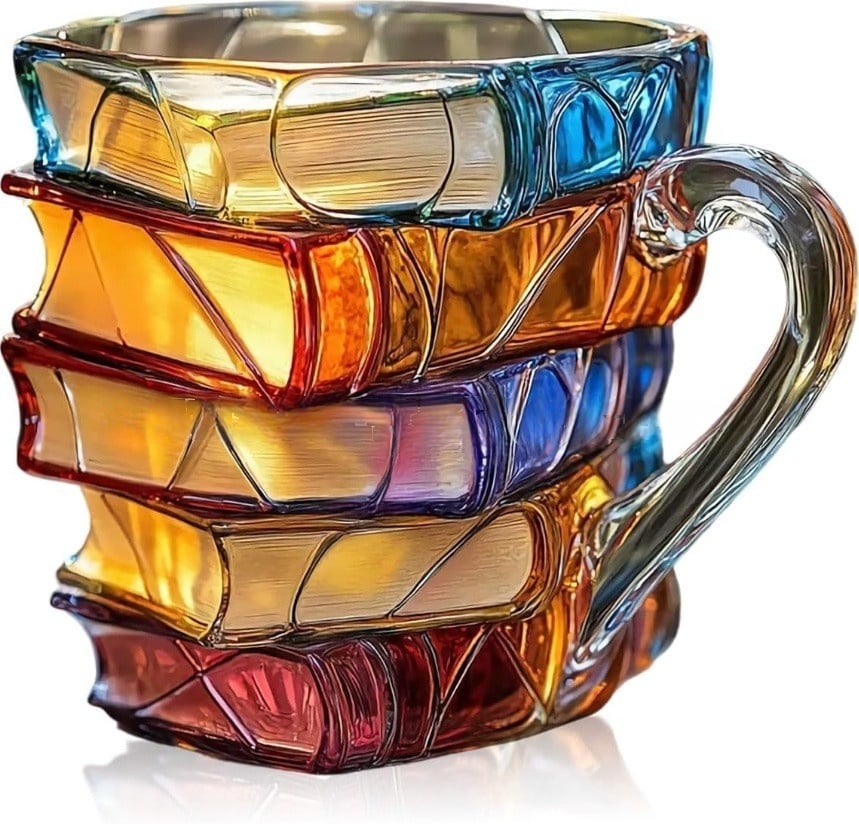 Painted Book Mug