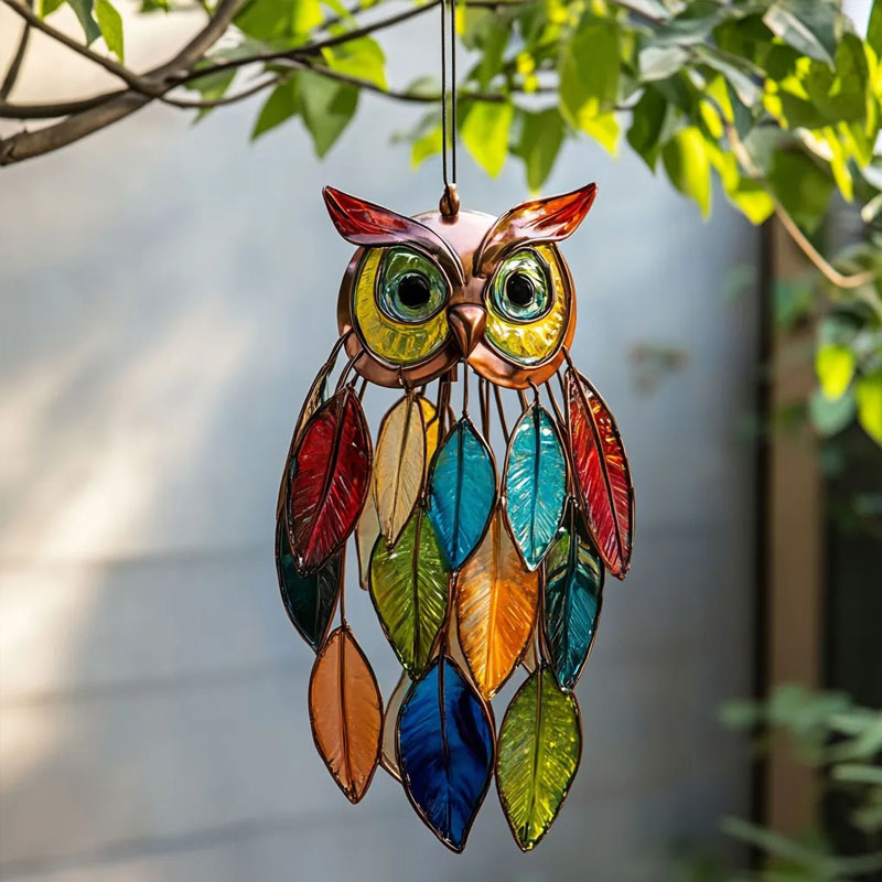 Colored owl pendants