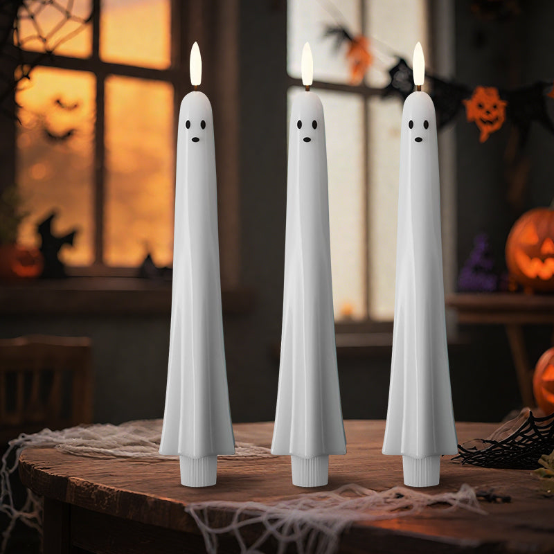 🎃👻 Remote controlled ghost light with 3D flaming wick 👻🎃