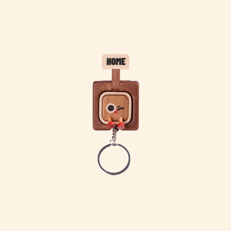 Wooden Creative Package Magnetic Keychain
