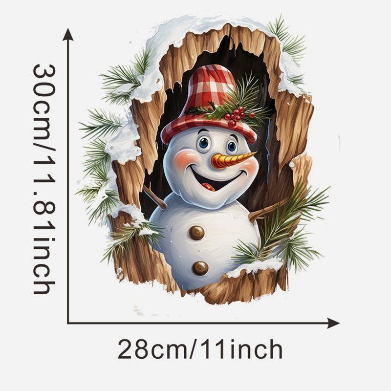 3D Santa Claus Sleigh Wall Sticker