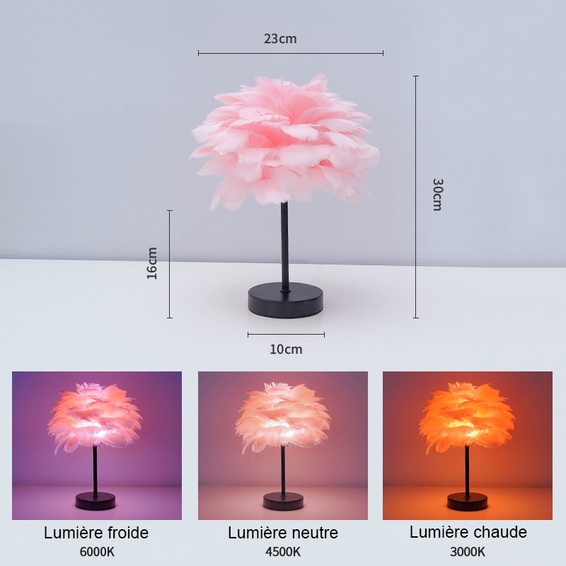 Nordic-Style Decorative "Plume" Table Lamp for the Bedroom
