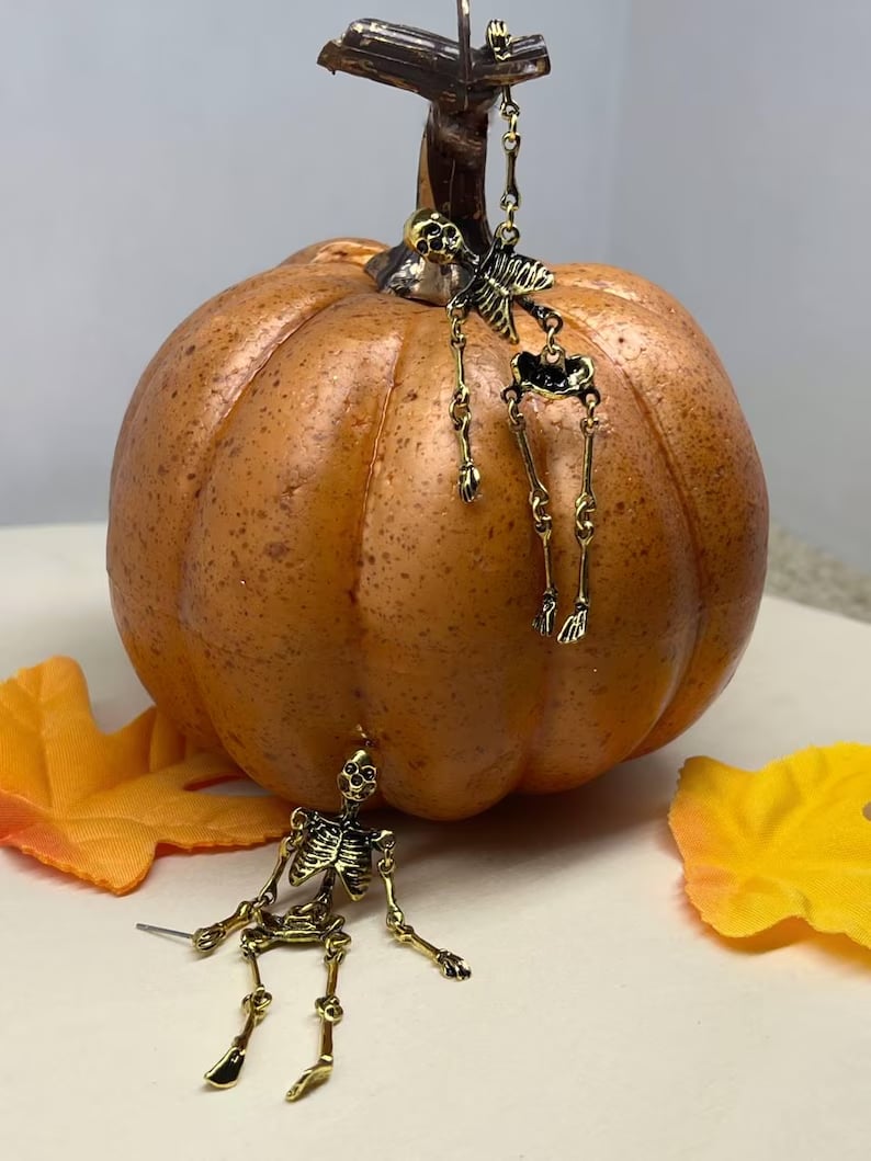 Gold Skeleton Earrings/Gold Skeleton Earrings