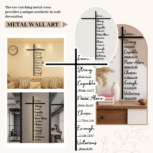 Metal Cross Wall Art with Jesus Crucifix