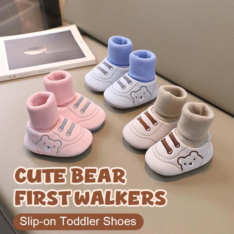 Cute Bear First Walking Shoes Slip-on Toddler Shoes