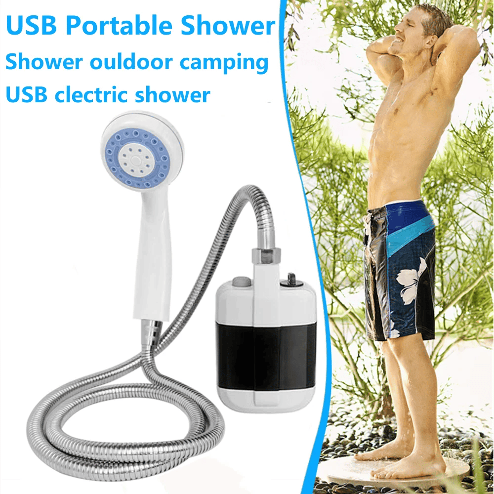 🚿 Stay fresh outdoors - Portable camping shower with adjustable flow - For easy and convenient outdoor cleaning!