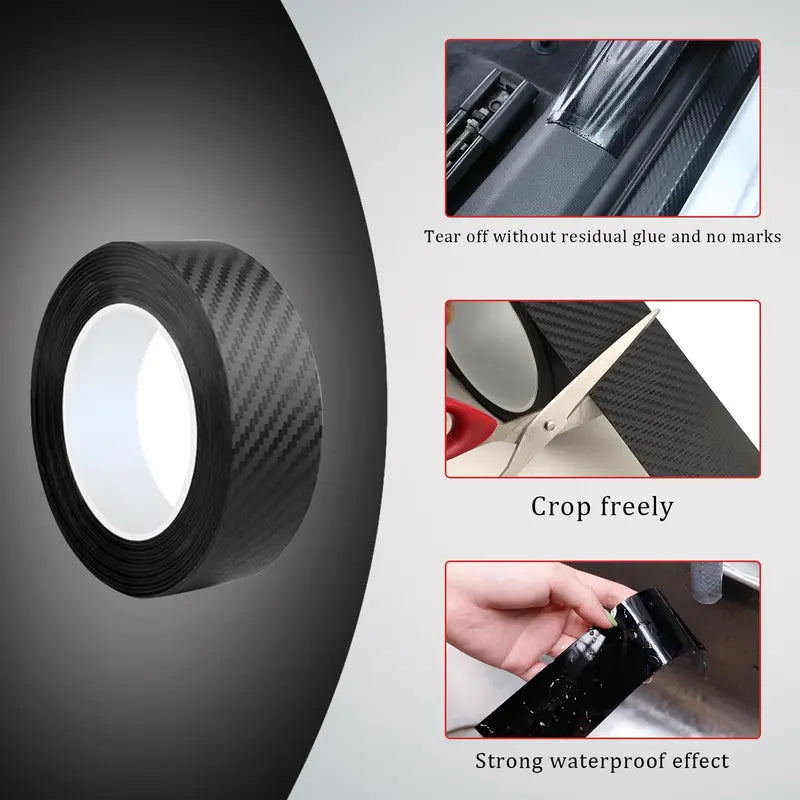 Protective film for car doors – scratch- and impact-resistant 3D carbon fiber vinyl film, self-adhesive backing