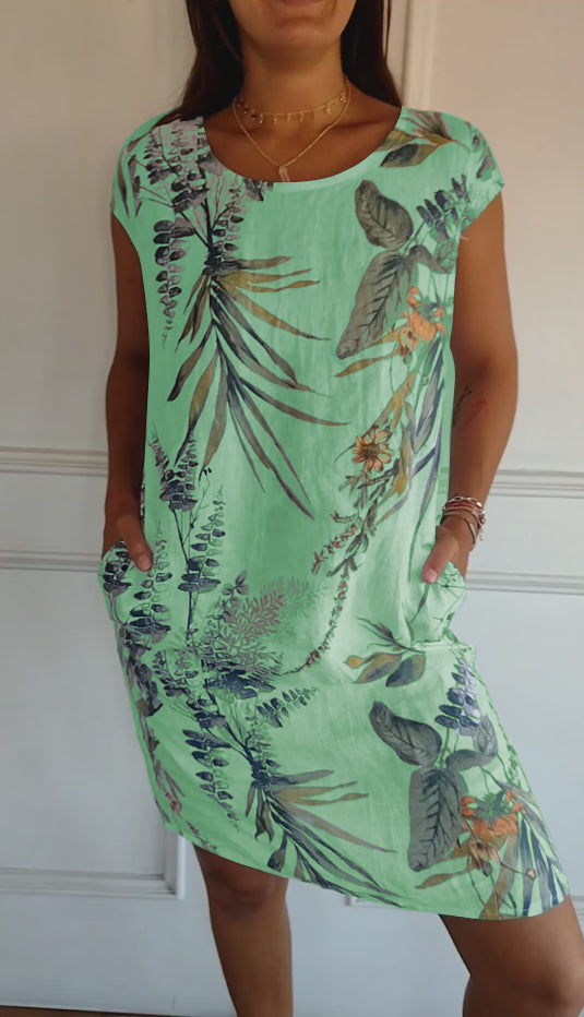 🍀🌷Women's cotton & linen loose fitting dress