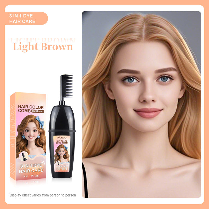 🧴3-in-1 hair dye comb | Easy at-home hair coloring with a built-in brush
