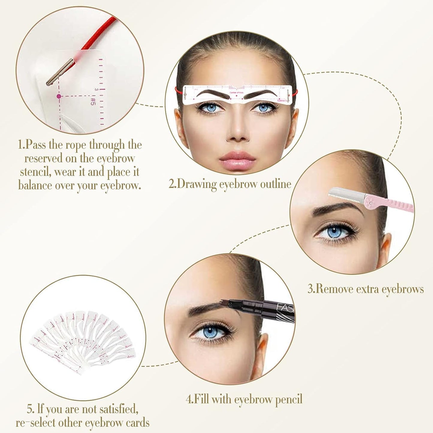 š„2025 Hot salesāØSet of reusable eyebrow stencils (12 pieces)