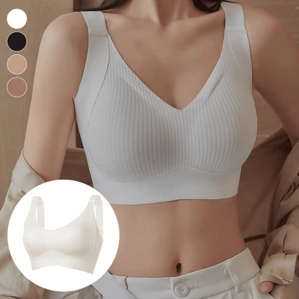 🎁Ribbed push-up bra with adjustable underwires for women
