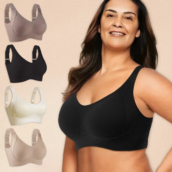 🎁Ribbed push-up bra with adjustable underwires for women