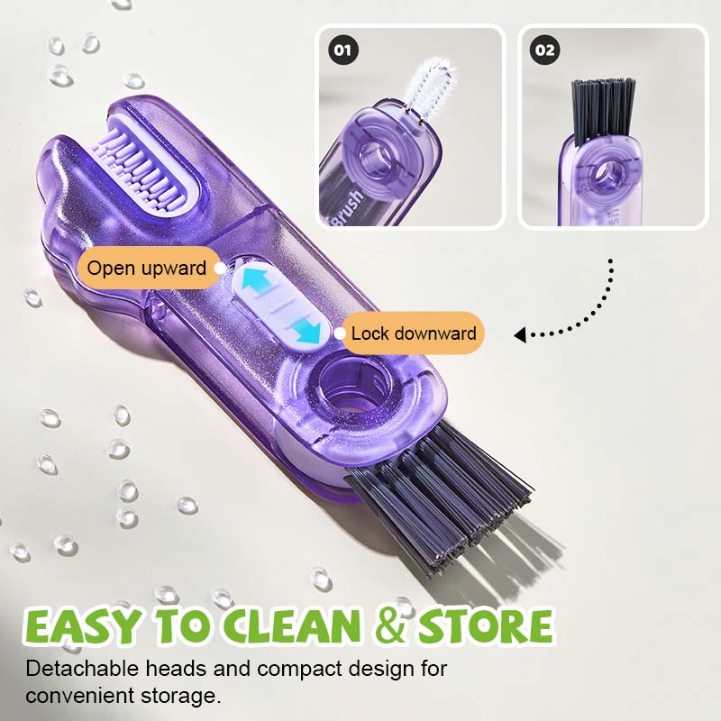 ๐ Crocodile Multifunctional Cleaning Brush โ 3 Brush Heads for All Cup Types