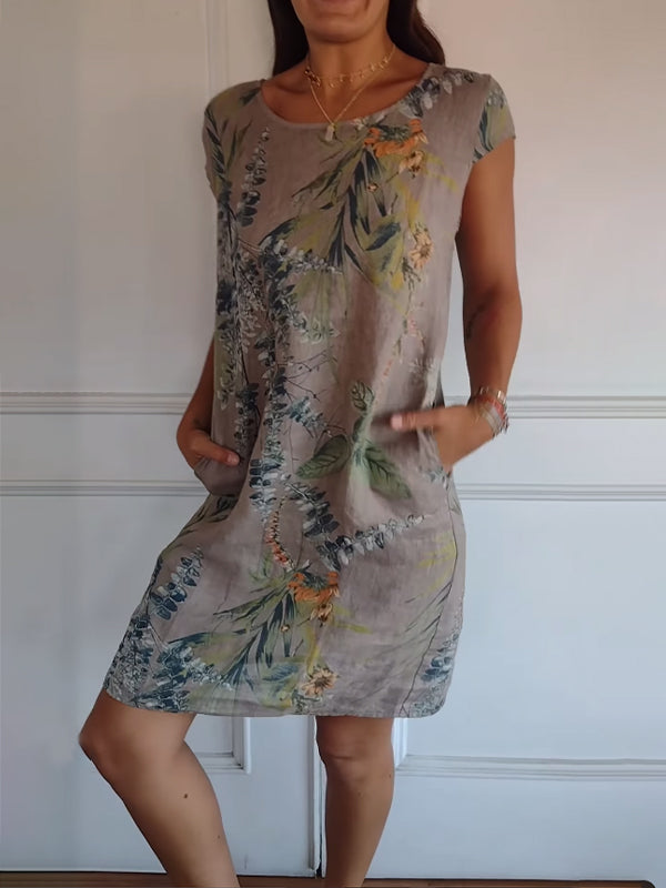 🍀🌷Women's cotton & linen loose fitting dress