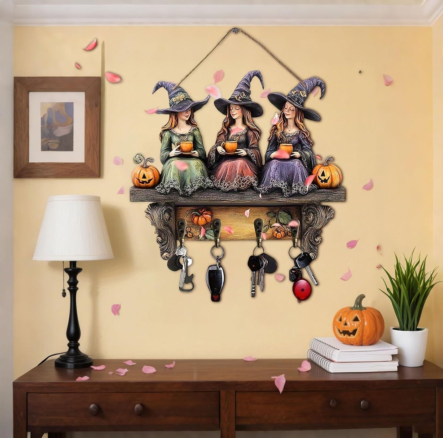 🎃Halloween Witch Wooden Wall Decor Key Holder