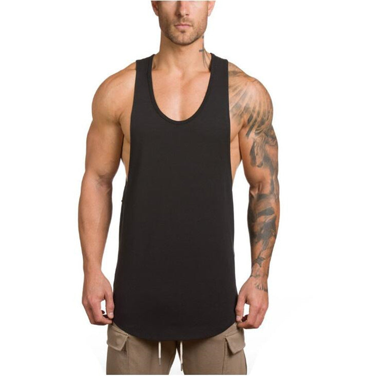 Men's Deep-Cut Bodybuilding & Fitness Vest — Solid Color, Summer V-Neck, Versatile Training Undershirt