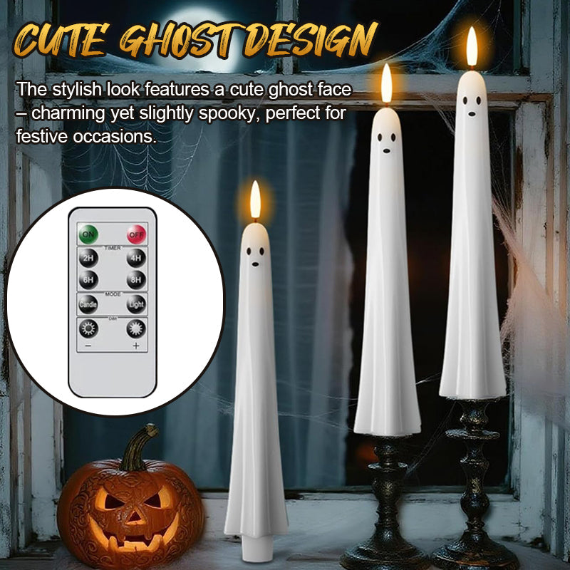 🎃👻 Remote controlled ghost light with 3D flaming wick 👻🎃