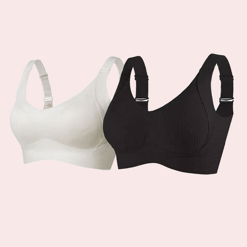 🎁Ribbed push-up bra with adjustable underwires for women