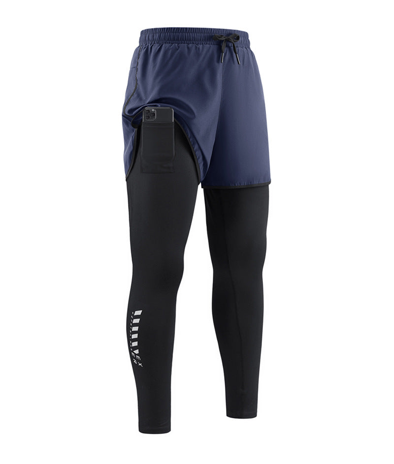 Men's 2-in-1 Running Tights with Shorts – Compression, Quick-Dry ✨
