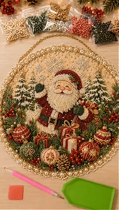 πΈπ»ππ Four Seasons & Holiday Pearl Art Hanging Wreath Kit | Luxury Flocked Canvas with Scratch-Resistant Non-Fading Pearl Beads DIY Handmade Seasonal Decor π