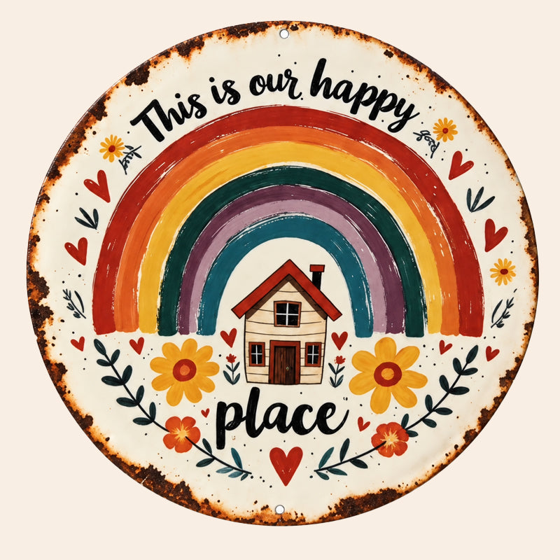 Happy Little World Vintage Wall Sign