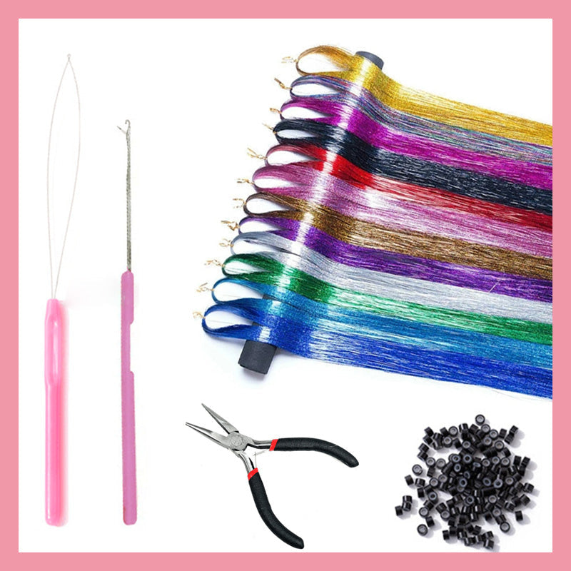 Colorful Shiny Seamless Hair Extensions