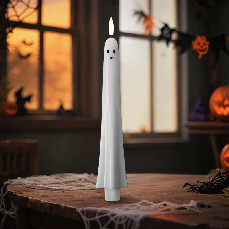 🎃👻 Remote controlled ghost light with 3D flaming wick 👻🎃
