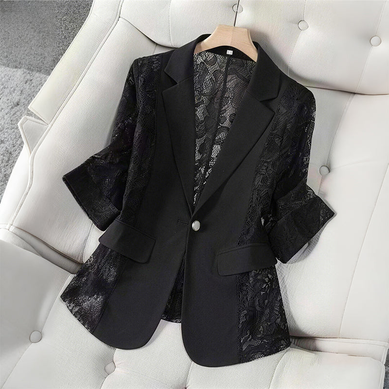 Elegant Lace Patchwork Blazer for Women