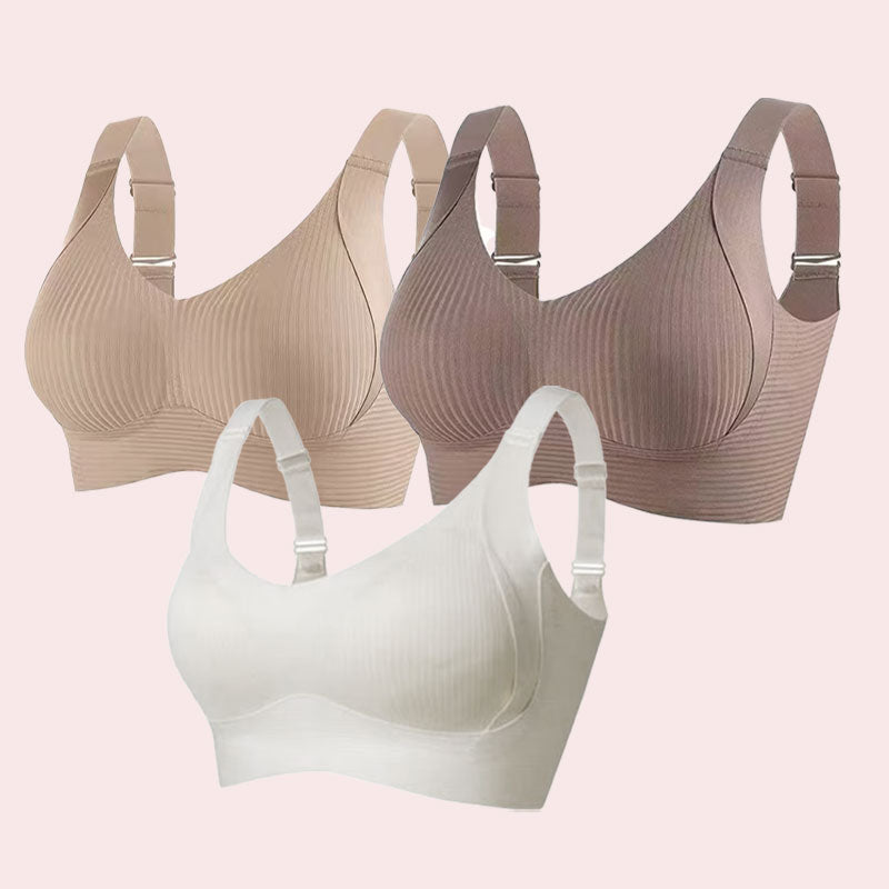 🎁Ribbed push-up bra with adjustable underwires for women