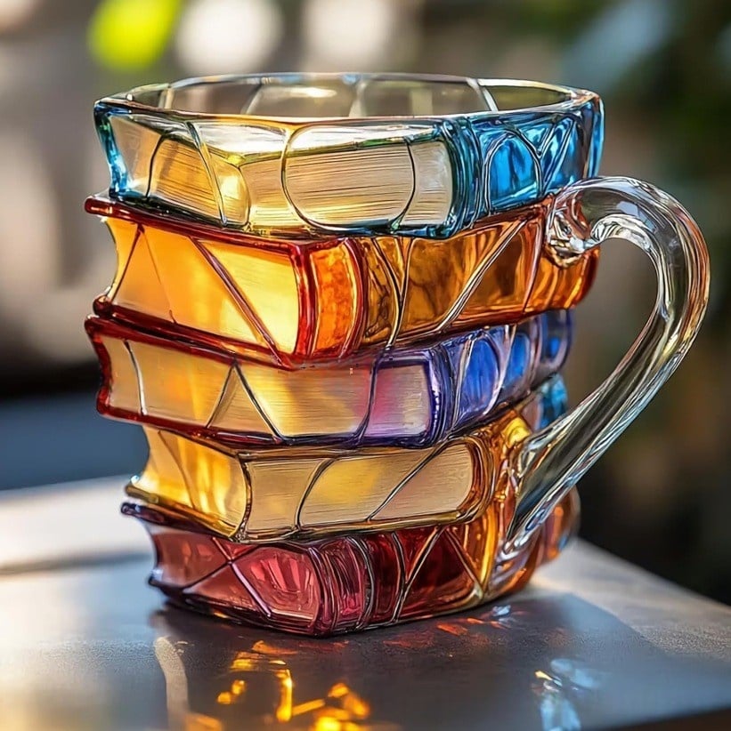 Painted Book Mug