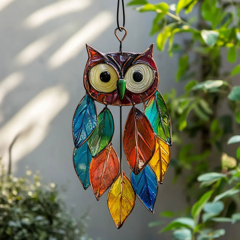 Colored owl pendants