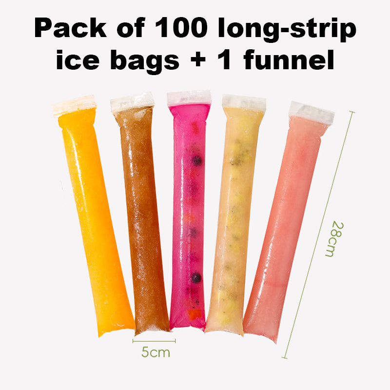 Disposable Ice Pop Bags - DIY Homemade Ice Popsicle Molds - Food Grade Self-Sealing Bags