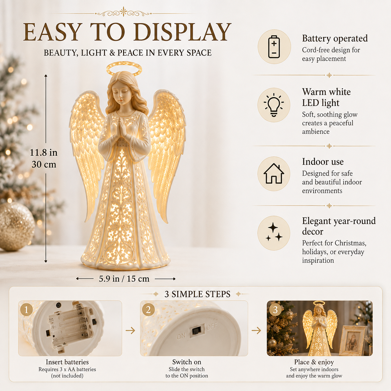 ✨ Angel Christmas Protection Light – A symbol of hope, love, and protection