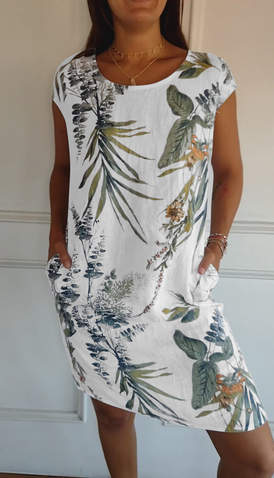 🍀🌷Women's cotton & linen loose fitting dress