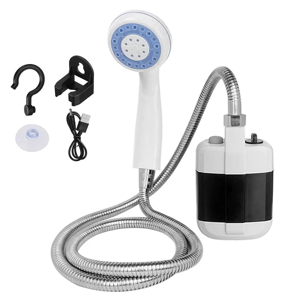 🚿 Stay fresh outdoors - Portable camping shower with adjustable flow - For easy and convenient outdoor cleaning!