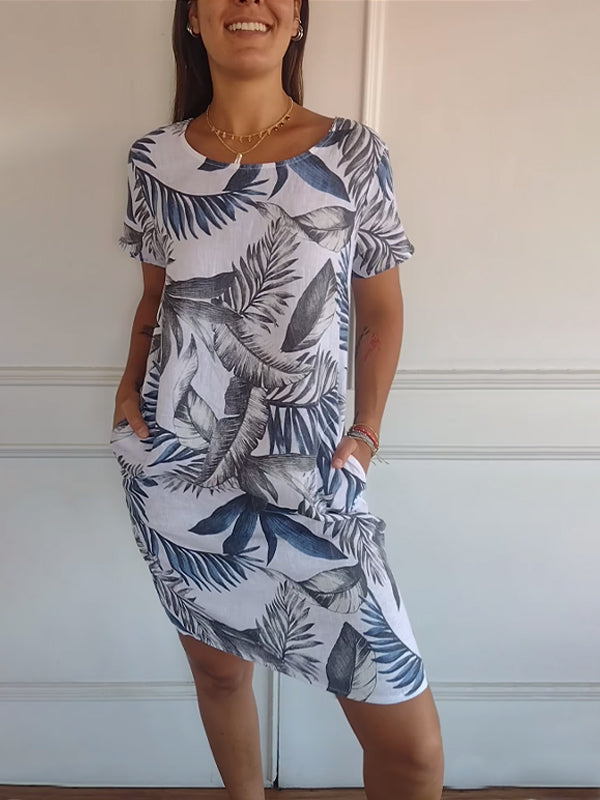 🍀🌷Women's cotton & linen loose fitting dress