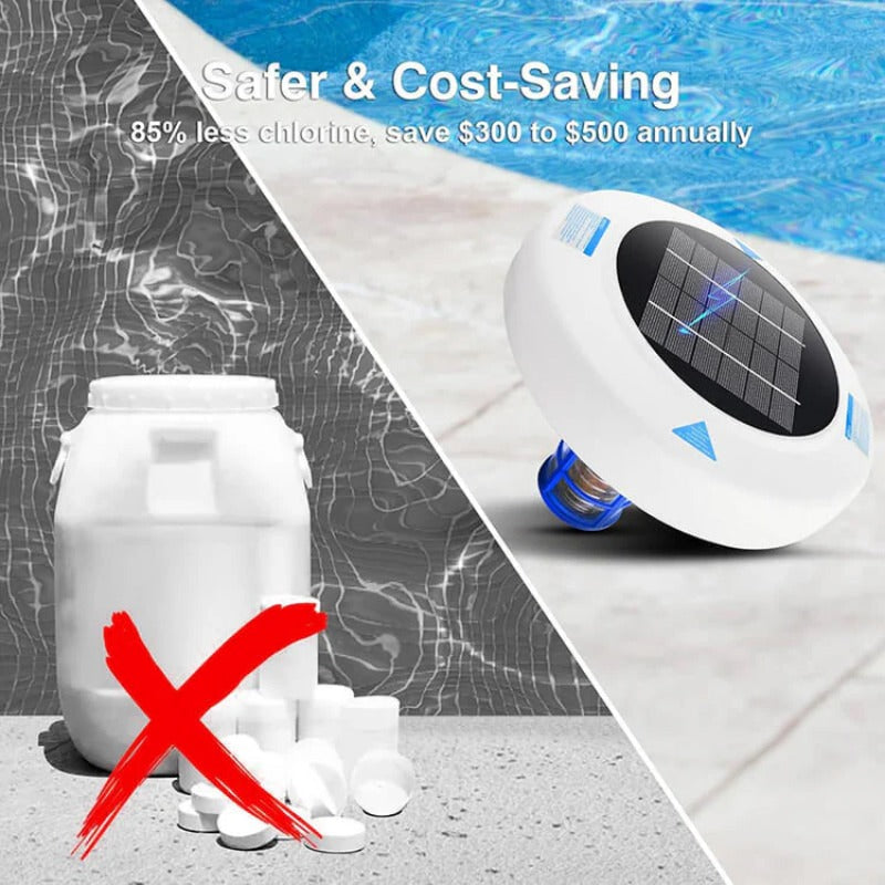 Solar Swimming Pool Disinfection Tool-Crystal-clear pool – without chemicals, with solar power! 🌞SOLAR POOL IONIZER FOR CRYSTAL-CLEAR WATER