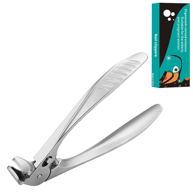 Stainless steel nail clippers with splash guard – Large opening for ingrown nails & foot care ✂️👣