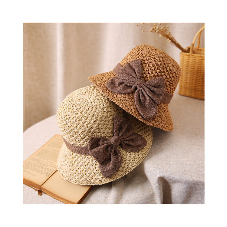 ๐ 50% OFF ๐ | Straw hat with a retro bow โ Foldable & breathable for summer