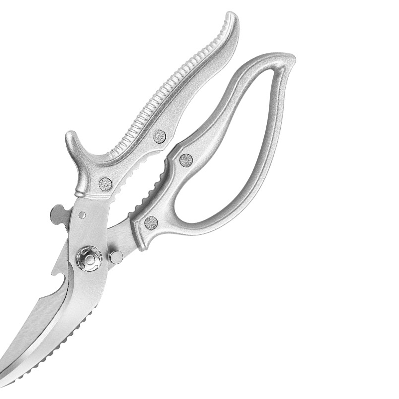 Heavy-Duty Multifunction Kitchen Shears – 4-in-1 Tool with Fish Scaler, Bottle Opener & Safety Lock 🔪