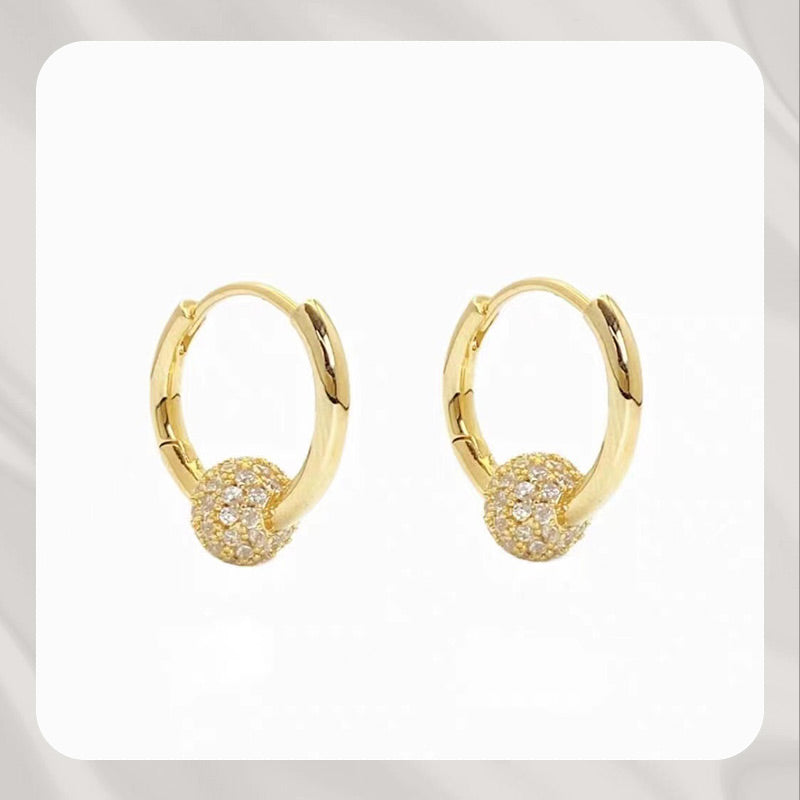 ๐ซ LIMITED-TIME 50% OFF! ๐ Gold Circle Earrings with Small Ball โ Delicate, Lightweight & Versatile โจ