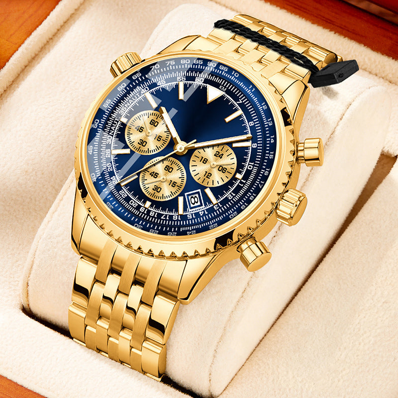 โ LIMITED-TIME 60% OFF! โจ Men's Classic Multifunctional Business Watch โ Stainless Steel, Chronograph, 30M Water Resistant ๐