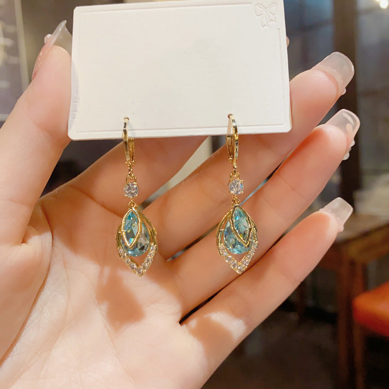 ⏰ 50% OFF – For a limited time only ✨ Sky-blue drop-dangle hoop earrings