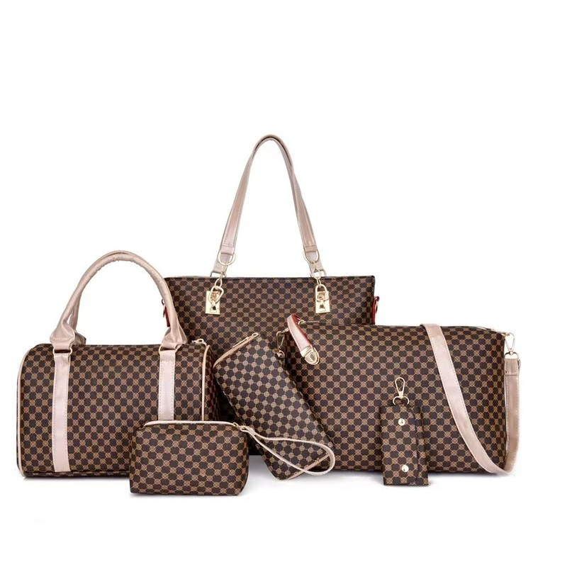๐ Stylish 6-in-1 Mom-and-Baby Bag Set โ Printed, versatile shoulder bag, crossbody bag, and handbag for everyday use ๐ฟ
