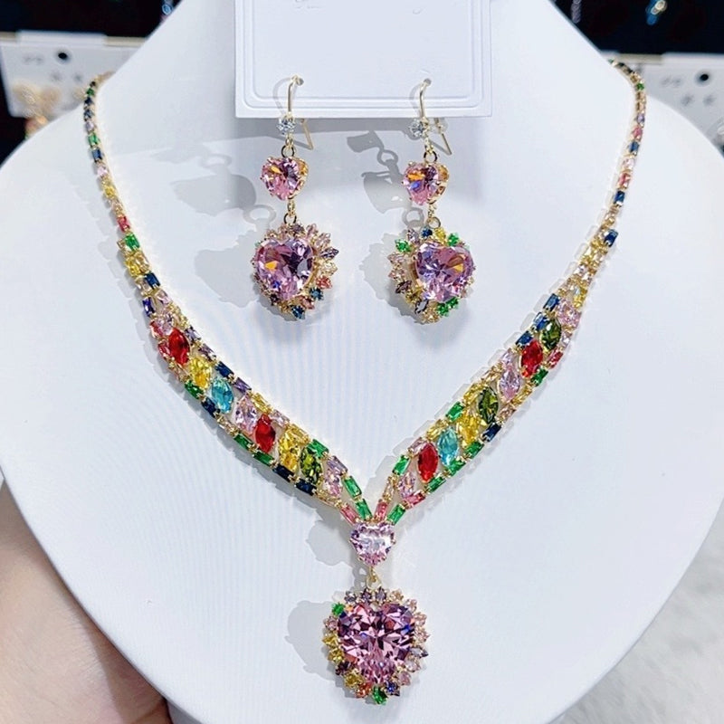 ๐ LIMITED-TIME 50% OFF! โจ Sparkling Heart Jewelry Set โ Necklace & Earrings, Elegant, Lightweight ๐