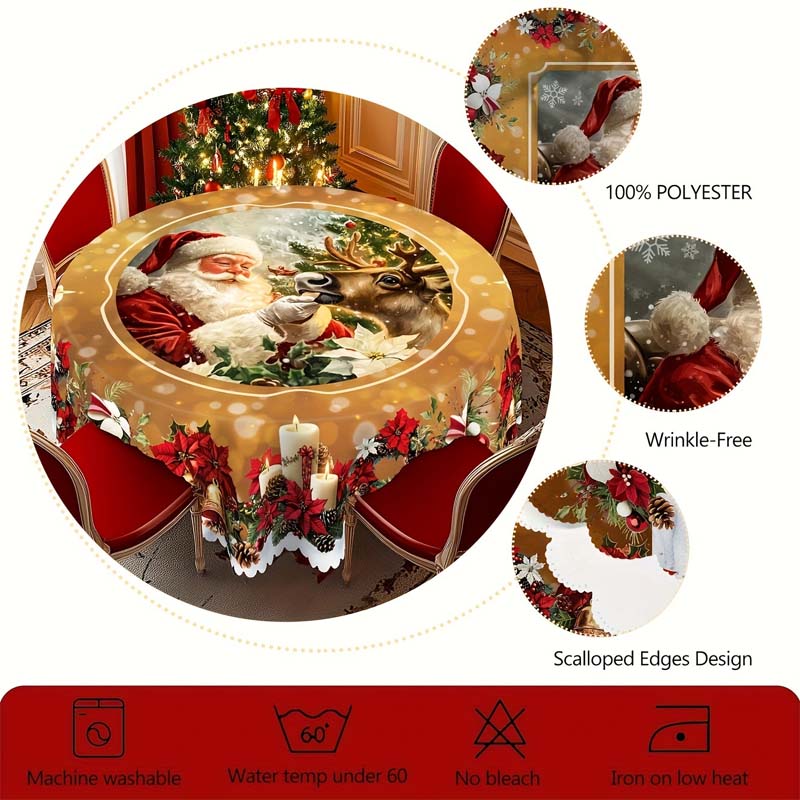 🎄 LIMITED-TIME 50% OFF! 🎅 Christmas Tablecloth for Decor – Festive, Washable, Durable ✨