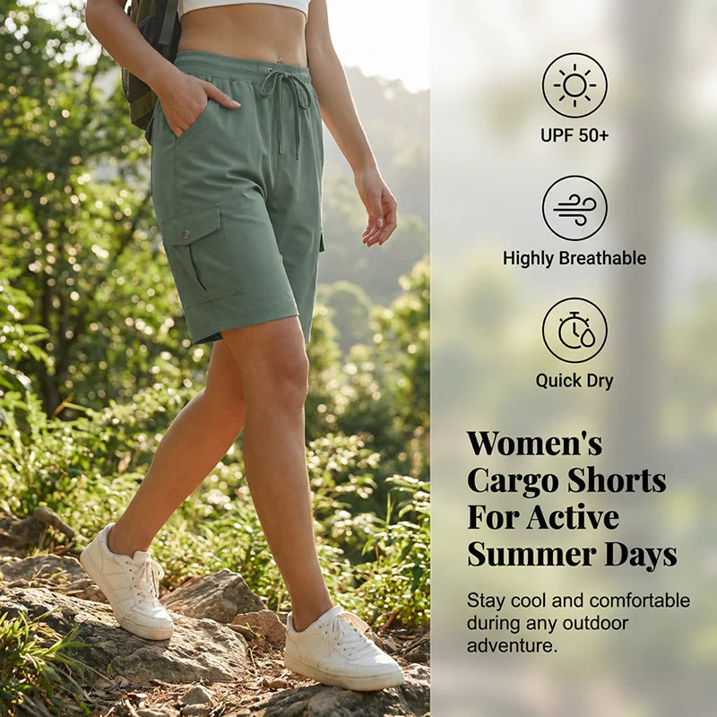Women's Cargo Shorts – Quick-Drying with Practical Pockets – Comfortable & Functional for Leisure & Travel