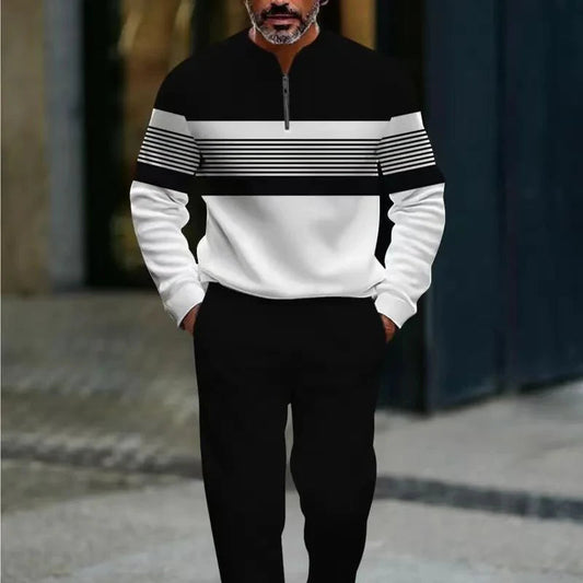 Men's graphic print set – sweater and trousers