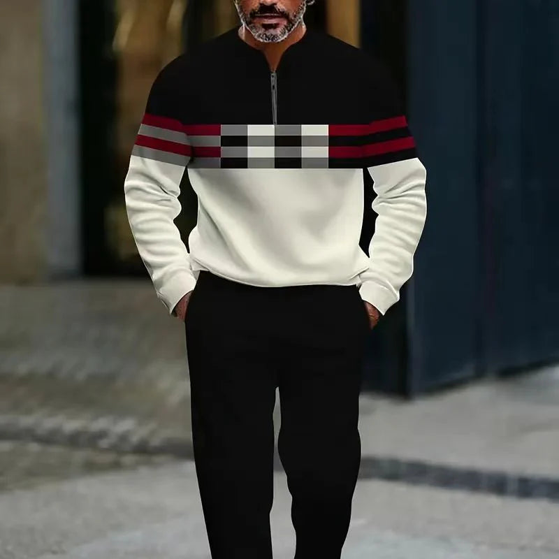 Men's graphic print set – sweater and trousers