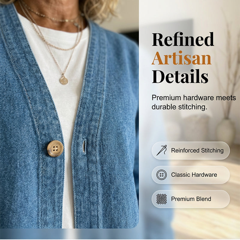 ⏳ Classic Women's Button-Front Denim Jacket